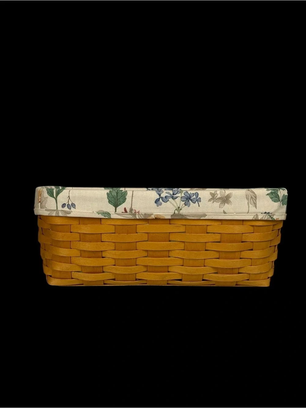 Longaberger Vanity Basket Set Botanical Fields 1999 Liner And Protector Signed